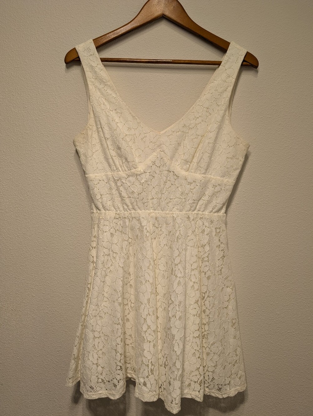 Lily Rose Ivory Lace V-Neck Midi Dress